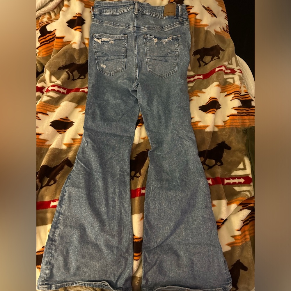 American eagle ripped flare jeans. Size 10